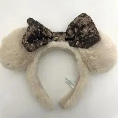 ミッキー ミニー カチューシャ ベージュ