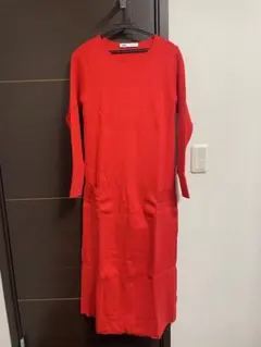 ZARA 赤 ロングニットワンピース