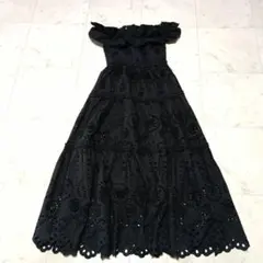 ZARA ザラ オフショルダー コットンレース刺繍 ワンピース XS Aライン