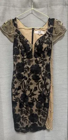 AR ANGELR 花柄刺繍ナイトドレス M 黒 ブラック