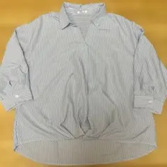 GLACIER ストライプ 七部袖シャツ