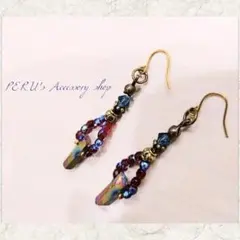 ✨ブラジル産非研磨水晶とスワロフスキーのピアス