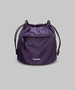 topologie リバーシブルバケット バッグ 紫 × 黒 巾着 ショルダー