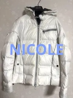 ニコル セレクション メンズダウンコートジャケット フード付き 白 
