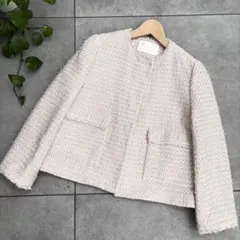 極美品　Ballsey ノーカラー ツイード ジャケット 36 9号