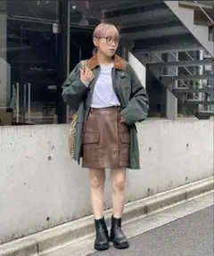 チャオパニック　マルチWAY襟コーデュロイハーフオーバージャケット