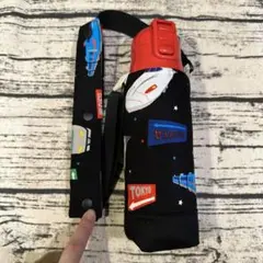 新水筒ケース＆紐カバー 黒色新幹線