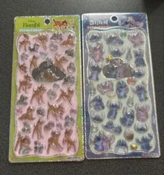 【正規品】ディズニープチドロップステッカー　バンビ、スティッチ　2種