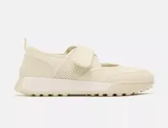 ZARA バレエフラット　スニーカー ホワイト マジックテープ新品