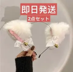 猫耳 カチューシャコスプレかわいい リボン 鈴付きハロウィン
