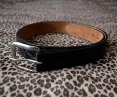 JUSTIN ヴィンテージ 牛革 型押し ウエスタン ベルト 32