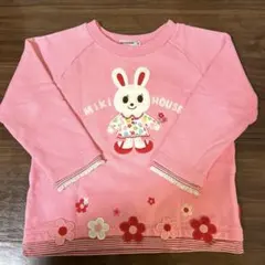 ミキハウス　うさこ　刺繍　トレーナー　100サイズ　ピンク