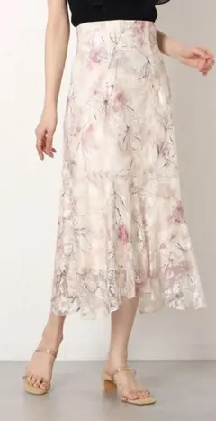 【新品/値下げ】Mystrada フラワープリント フレアロングスカート