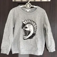 BURBERRY グレー刺繍トレーナー 116cm