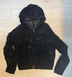 FILTH メッシュ ジップアップ パーカー ブラック