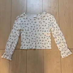 ZARA花柄フリル付き長袖カットソー