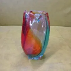 カメイガラス 花瓶 花入 フラワーベース 昭和レトロ アンティーク インテリアのサムネイル