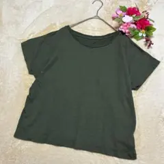 【ルカ/レディラックルカ】フレンチスリーブ Tシャツ カットソー無地 カーキ Ｆのサムネイル