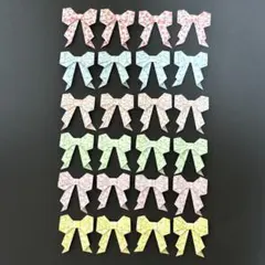 ハンドメイド 折り紙 リボン 花柄 24個のサムネイル