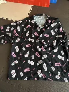 ESTHER BUNNY 総柄 半袖シャツ ブラック