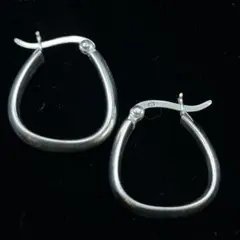シルバー925 Silver トライアングルフープピアス/軽研磨仕上げ/両耳
