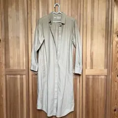 無印良品ベージュ シャツワンピース