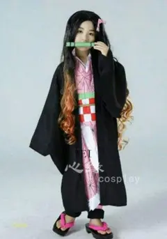 限定COS鬼滅の刃 竈門禰豆子 　子供用　コスプレ衣装