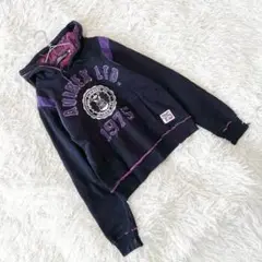 《AVIREX》 (F) ロゴパッチ刺繍パーカー プリント アメカジ ラフ 秋冬