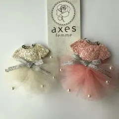 ヘアクリップ　白とピンク2個セット