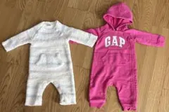 【babyGap】【ジェラートピケ】カバーオール2着セット