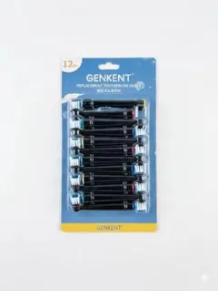 [미사용] 브라운 오럴 B 호환 교체용 브러시, 12개 팩, 젠켄트, 블랙