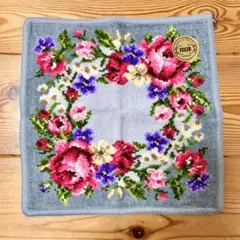 フェイラー花柄刺繍ハンカチ 約24cm