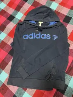 adidas NEO フード付きパーカー ネイビー 古着 メンズライクのサムネイル