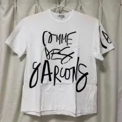 COMME des GARÇONS 青山限定手書きロゴ Tシャツ XL ホワイト - メルカリ