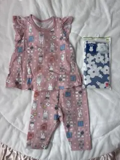 【美品】ミッフィー　Tシャツ　レギンス　セット　ピンク　ブルー　80