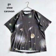 go slow caravan　ゴースローキャラバン　宇宙柄Ｔシャツ　サイズ4