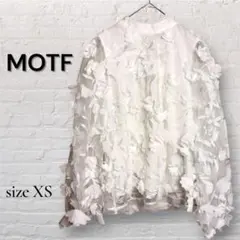 【MOTF】 フラワーエンブロイダリーブラウス XS (ホワイト)