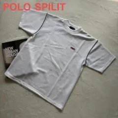 POLO 美品 Tシャツ メッシュ素材 ロゴ 人気 クルーネック 白Tシャツ ＊