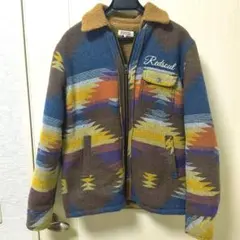 【REDSOUL】ネイティブ柄 裏ボア ブルゾン S バック刺繍 オルテガ