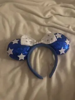 ディズニー カチューシャ 青 スパンコール 星