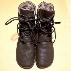 KOOS コース レザー ショートブーツ 23cm レースアップ ダークブラウン