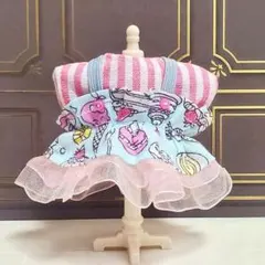 【2点セット10cmぬい服】ビスチェ風チュールドレス&ピンクシャツコーデA