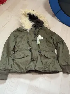 RNA オリーブ色 Mサイズ ファー付きモッズコート