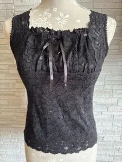☆レースキャミソール・タンクトップ・前身頃裏地付き・Mサイズ☆