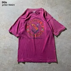 90s半袖プリントTシャツ古着フェードレッド当時物シングルステッチunisexのサムネイル