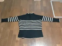 INDIVI ハイネックニット カシミア混 ボーダー