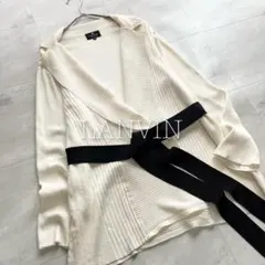ランバン　LANVIN ショールカラーカーディガン　羽織　ベルト付き　長袖　Lのサムネイル