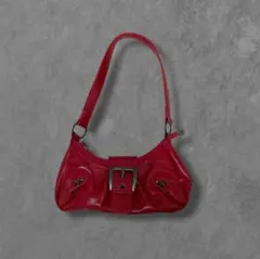 vintage -red leather hand bag-archive