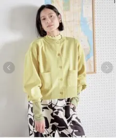 【美品】LOWRYS FARM スポンディッシュクルーカーディガン イエロー