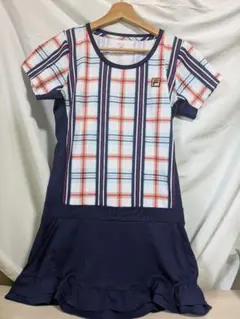 FILA フィラ テニス ワンピース L チェック ツーピース風 VL2157
